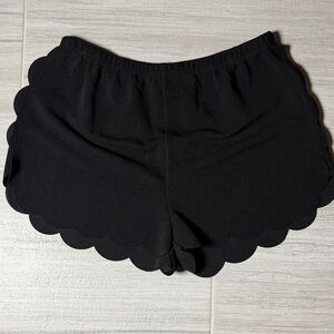 SHEIN Black Scalloped Shorts size Large swim cover up casual shorts summer fit